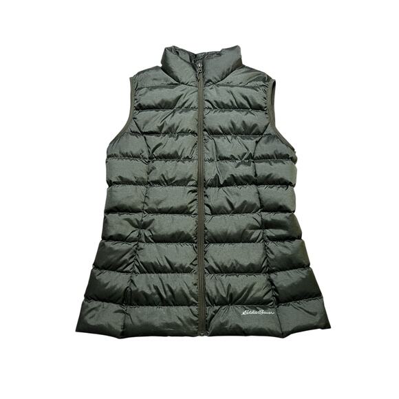 Eddie Bauer Women’s EB650 Down Puffer Vest Green Full Zip Size Medium outdoors - Picture 11 of 12